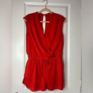 Red Sleeveless Romper